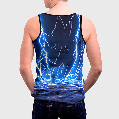 Мужская майка без рукавов Браун Джейлен в разрядах молний / 3D-Черный – фото 4
