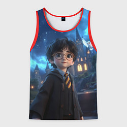 Майка-безрукавка мужская Гарри Поттер в галстуке, цвет: 3D-красный