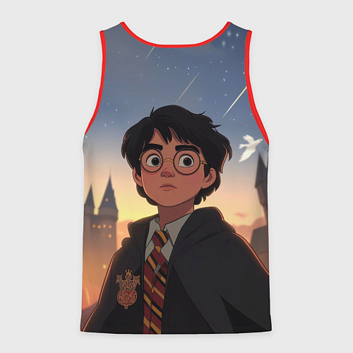 Мужская майка без рукавов Загадочный Гарри Поттер / 3D-Красный – фото 2
