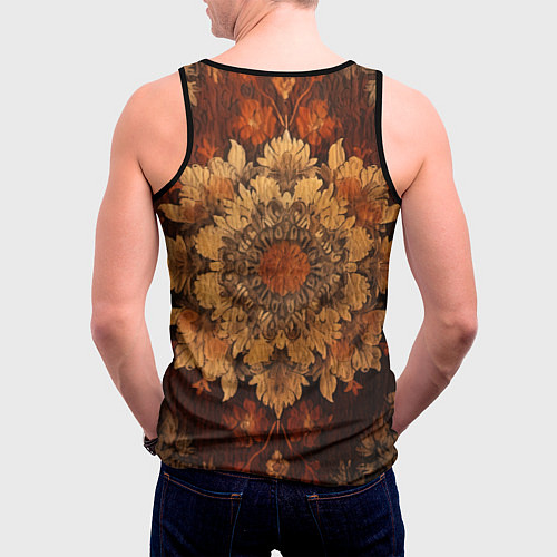 Мужская майка без рукавов Узор в старинном стиле / 3D-Черный – фото 4