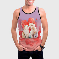 Майка-безрукавка мужская Мурчащая любовь, цвет: 3D-черный — фото 2