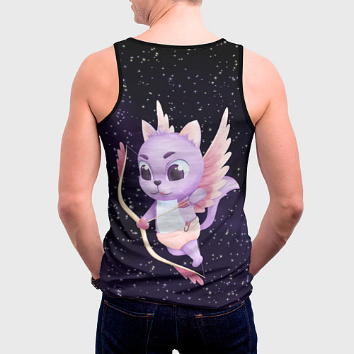 Мужская майка без рукавов Ночной код-купидон / 3D-Черный – фото 4