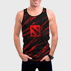 Майка-безрукавка мужская Dota 2 - красные потертости, цвет: 3D-черный — фото 2