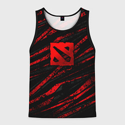 Майка-безрукавка мужская Dota 2 - красные потертости, цвет: 3D-черный