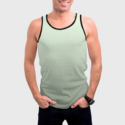 Майка-безрукавка мужская Бледный зелёный градиент текстура, цвет: 3D-черный — фото 2
