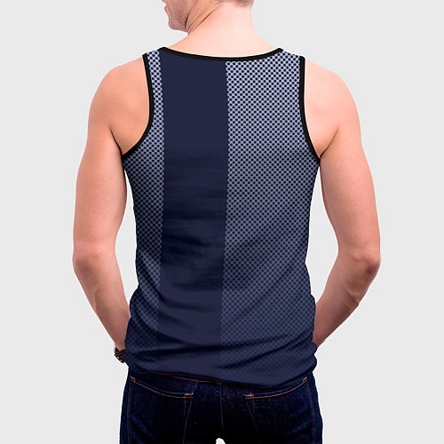 Мужская майка без рукавов Sport тёмно-синий вертикальная полоса / 3D-Черный – фото 4