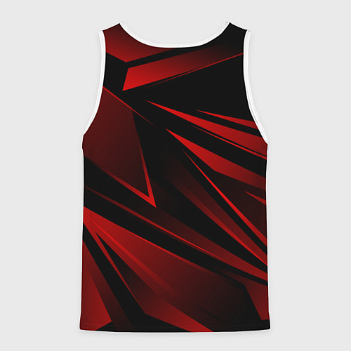 Мужская майка без рукавов Doom - красная абстракция / 3D-Белый – фото 2