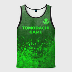 Мужская майка без рукавов Tomodachi Game - green gradient посередине