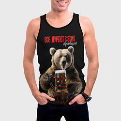 Майка-безрукавка мужская Все дуреют с этих традиций, цвет: 3D-черный — фото 2