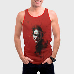 Майка-безрукавка мужская Джокер в красном фоне, цвет: 3D-красный — фото 2