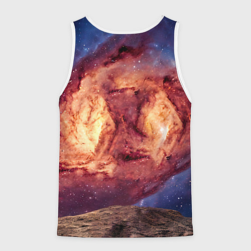 Мужская майка без рукавов Фокстерьер в космосе / 3D-Белый – фото 2