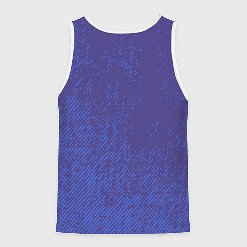 Мужская майка без рукавов Джинс с потертостями-синий / 3D-Белый – фото 2