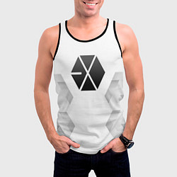 Майка-безрукавка мужская Exo white poly, цвет: 3D-черный — фото 2
