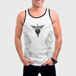 Майка-безрукавка мужская Bon Jovi white poly, цвет: 3D-черный — фото 2