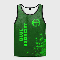 Майка-безрукавка мужская Blue Exorcist - green gradient вертикально, цвет: 3D-черный