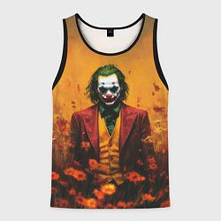 Майка-безрукавка мужская Джокер в поле цветов, цвет: 3D-черный