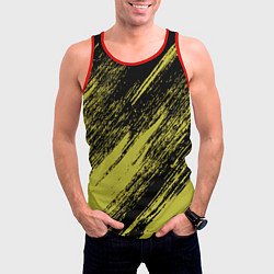 Майка-безрукавка мужская The color is black and yellow, цвет: 3D-красный — фото 2