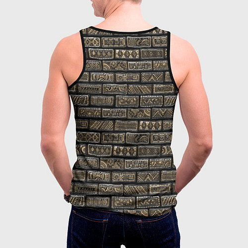 Мужская майка без рукавов Стена из декоративного кирпича / 3D-Черный – фото 4
