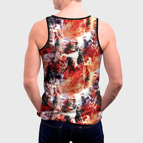 Мужская майка без рукавов Огненные перья / 3D-Черный – фото 4