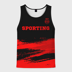 Мужская майка без рукавов Sporting - red gradient посередине