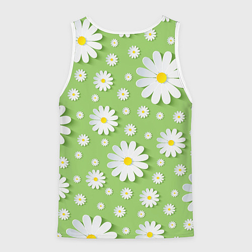 Мужская майка без рукавов Ромашки бумажные / 3D-Белый – фото 2