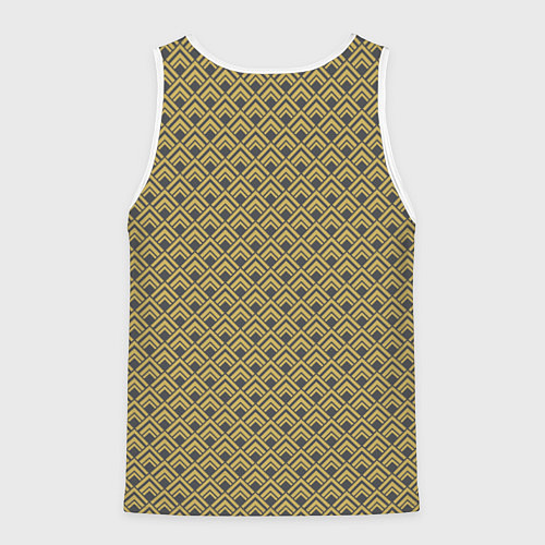 Мужская майка без рукавов Геометричный узор - ромбы / 3D-Белый – фото 2