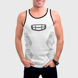 Майка-безрукавка мужская Geely white poly, цвет: 3D-черный — фото 2