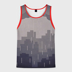 Майка-безрукавка мужская Вечерний дождь, цвет: 3D-красный