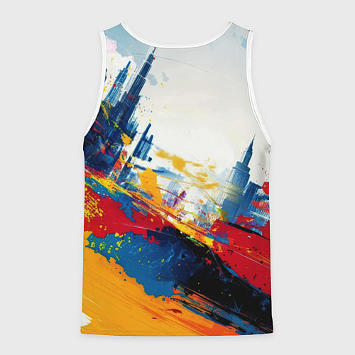 Мужская майка без рукавов Человек - паук и пролитая краска / 3D-Белый – фото 2