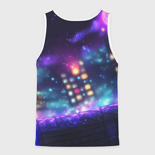 Мужская майка без рукавов Человек-паук неоновый свет / 3D-Белый – фото 2