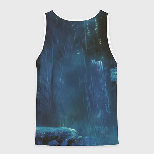 Мужская майка без рукавов Человек - паук в ночном городе / 3D-Белый – фото 2