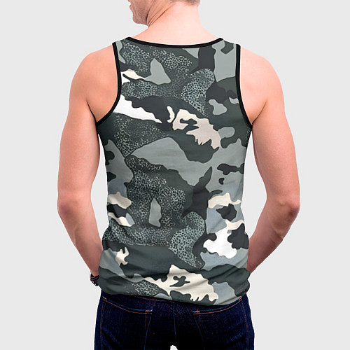 Мужская майка без рукавов Темно зеленый камуфляж / 3D-Черный – фото 4
