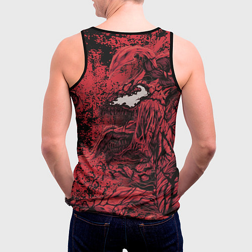 Мужская майка без рукавов Красный веном текстура Карнажа / 3D-Черный – фото 4