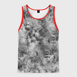 Майка-безрукавка мужская Серый тай дай - абстракция, цвет: 3D-красный
