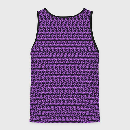 Мужская майка без рукавов Фиолетовый полосы узоры / 3D-Черный – фото 2