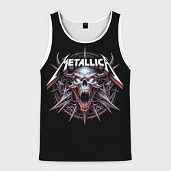 Майка-безрукавка мужская Metallica - cool skull with horns, цвет: 3D-белый