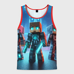 Мужская майка без рукавов Minecraft - ai art neon glow