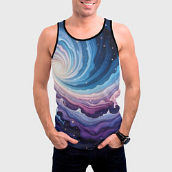 Майка-безрукавка мужская Космическая волна, цвет: 3D-черный — фото 2