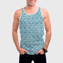 Майка-безрукавка мужская Бело-синий текстурный, цвет: 3D-белый — фото 2