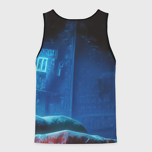 Мужская майка без рукавов Человек паук сидя / 3D-Черный – фото 2