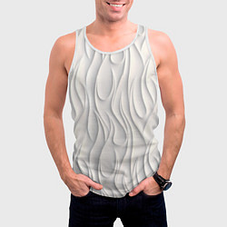 Майка-безрукавка мужская Рельефный узор, цвет: 3D-белый — фото 2
