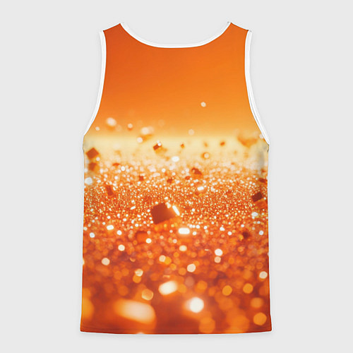 Мужская майка без рукавов Оранжевые блестящие частицы текстура / 3D-Белый – фото 2