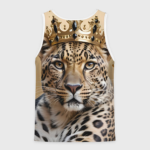 Мужская майка без рукавов Королевский леопард / 3D-Белый – фото 2