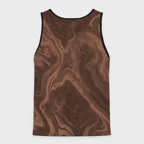 Мужская майка без рукавов Коричневый абстракция в точку / 3D-Черный – фото 2