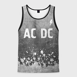 Майка-безрукавка мужская AC DC - grey gradient посередине, цвет: 3D-черный