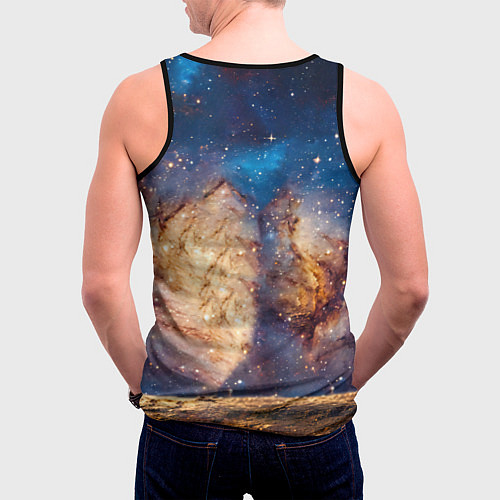 Мужская майка без рукавов Басенджи в космосе / 3D-Черный – фото 4