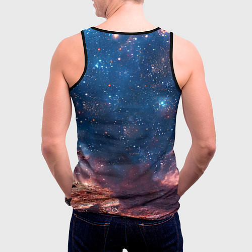 Мужская майка без рукавов Бишон в космосе / 3D-Черный – фото 4