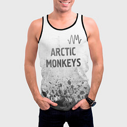 Майка-безрукавка мужская Arctic Monkeys - white gradient посередине, цвет: 3D-черный — фото 2