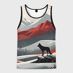 Мужская майка без рукавов Лиса и красные горы
