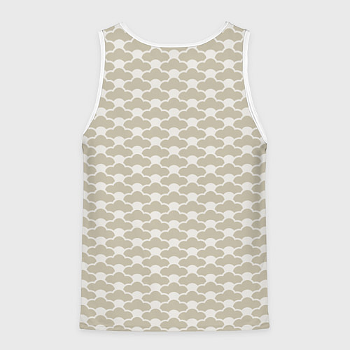 Мужская майка без рукавов Геометричный узор в японском стиле / 3D-Белый – фото 2